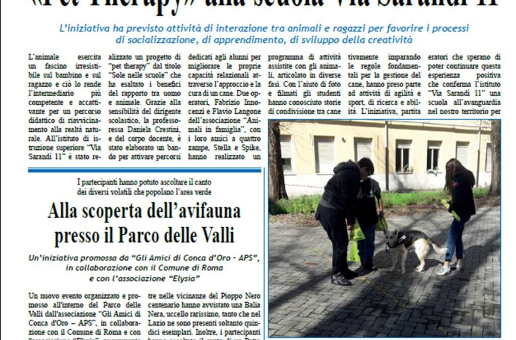 Articolo sulla Pet Therapy