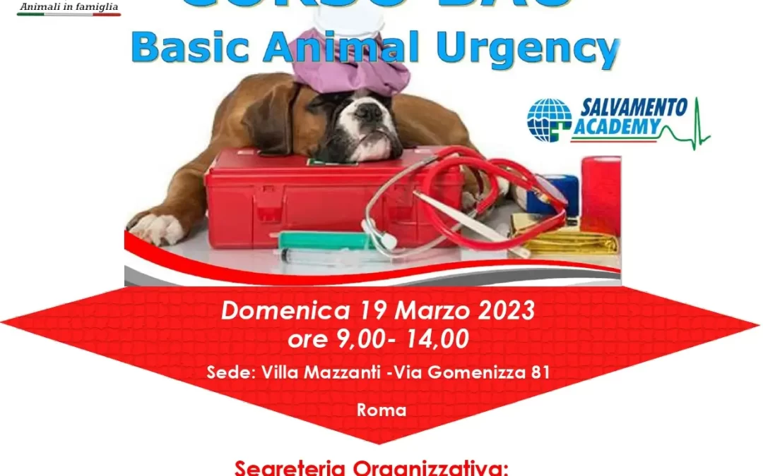 Corso BAU – Basic Animal Urgency – 2023
